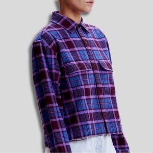 OBEY Camille Cropped Flannel Shirt